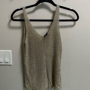 Donna Karen Gold Shimmer Top